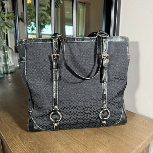 Coach Signature Jacquard Gallery Tote - Picture 8 of 14